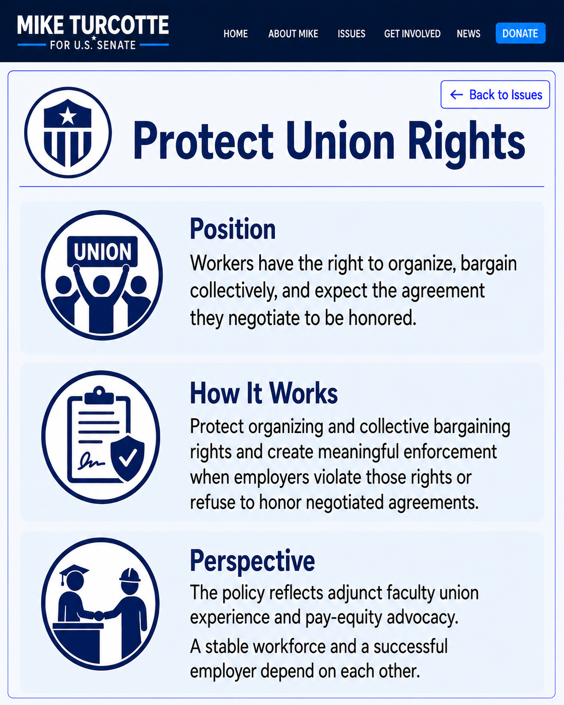 Protect Union Rights campaign page